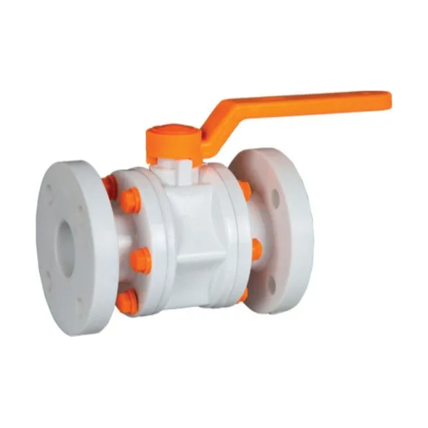PP Ball Valve 3 Pcs Flanged Ends