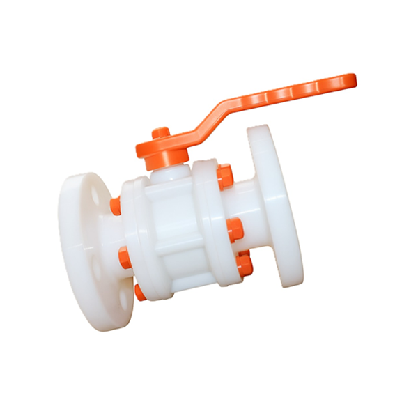 PP Ball Valve 3 Pcs Flanged Ends